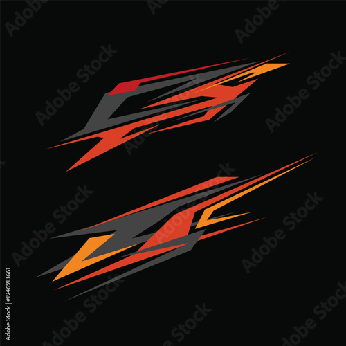 car sticker template design vector. yacht sticker. car modification sticker.
