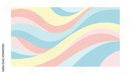 Pastel Colored Wavy Lines Pattern Design.