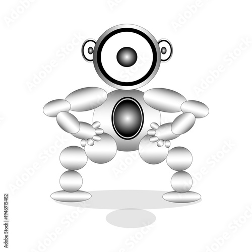 The surveillance robot vector gives the impression of being sophisticated, precise, and full of technology. It is suitable for use in technology illustrations, security concepts, robotics, artificial 