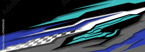 Cargo van graphic vector. abstract grunge background design for vehicle vinyl wrap