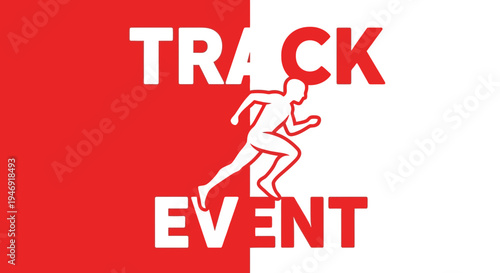 Dynamic Track Event Graphic Demonstrating Athlete's Sprint Across A Competition Track