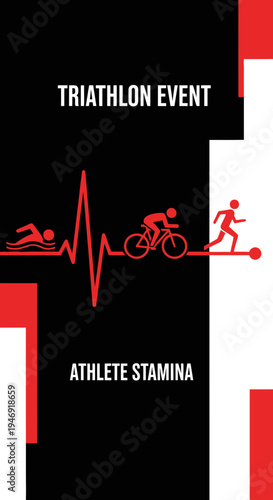 Dynamic Triathlon Design: Showcasing Athlete Endurance and Event Excitement in Action