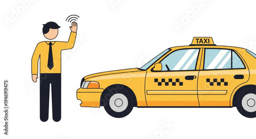 Man hailing a taxi cab.