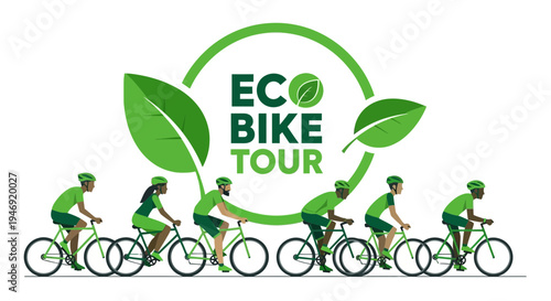 Eco-Friendly Cycling Event Featuring Diverse Riders Promoting Sustainable Transportation