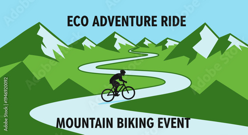 Eco Adventure Ride Mountain Biking Event Displaying Lush Green Mountains and Winding Path