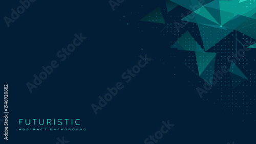 Abstract geometric background with a dark teal and turquoise color scheme
