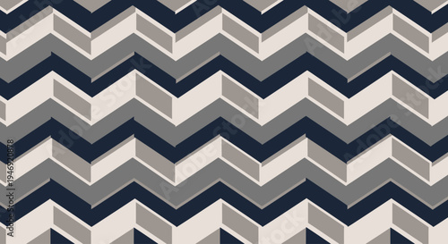 Chevron pattern in grey and black.