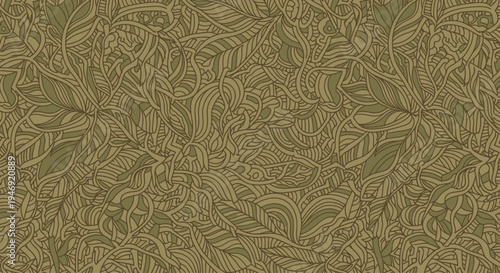 Brown Floral Patterned Textured Wallpaper.