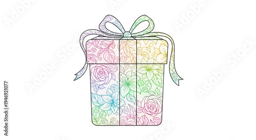 Colorful Pastel Gift Box Present.