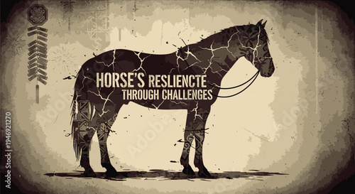 Cracked Horse Illustration with Resilience Text.