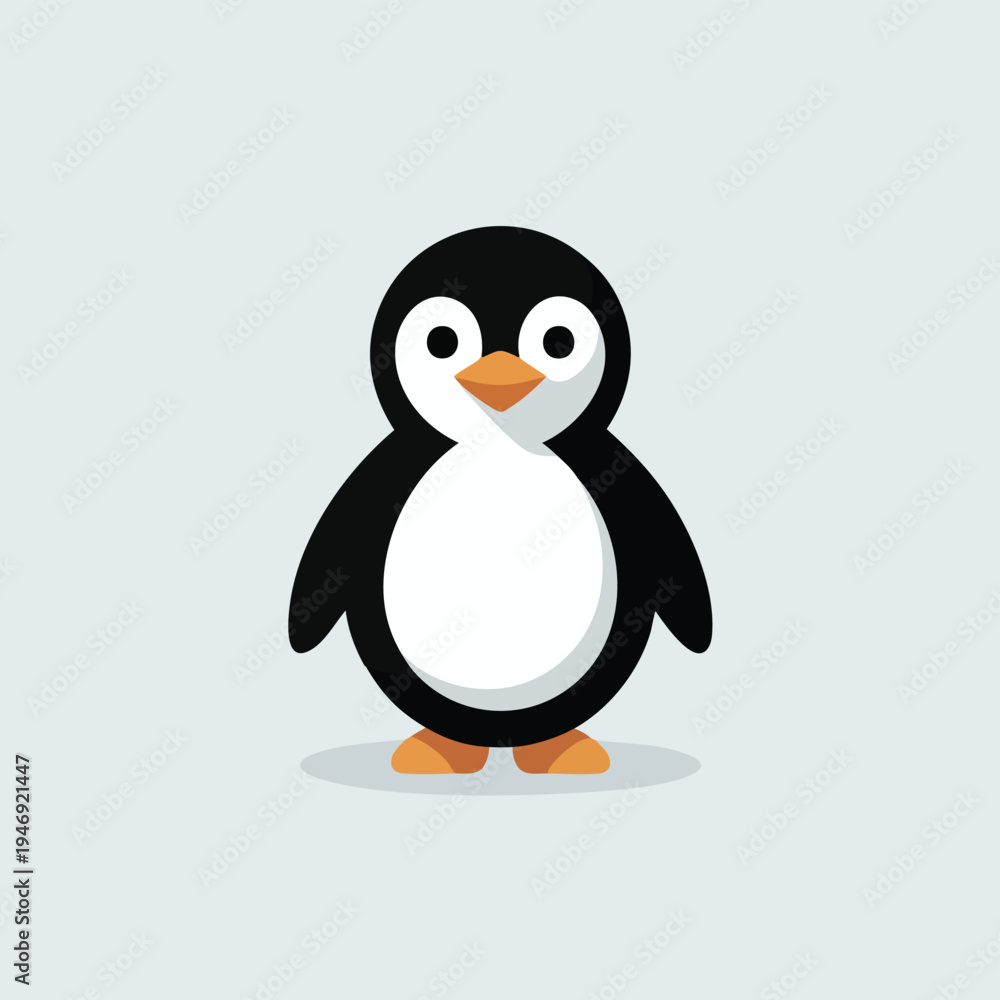 Fototapeta premium ACute Cartoon Penguin Vector Illustration – Flat Design Animal Characterdobe Illustrator Artwork