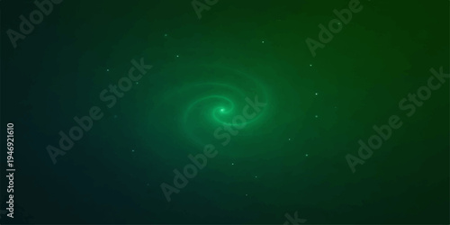Abstract blue and green cosmic background with stars and galaxy patterns