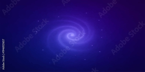 Blue abstract background with stars and swirling galaxy patterns