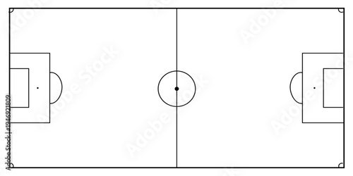 Black and white soccer field diagram football field 2