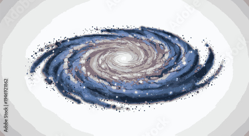Vibrant Spiral Galaxy with Stars and Cosmic Dust.