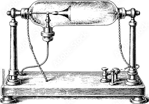 Victorian Crookes tube cathode ray experiment engraving vintage scientific illustration