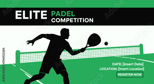 Elite Padel Tournament Illustration: A Dynamic Sports Event Invitation Design