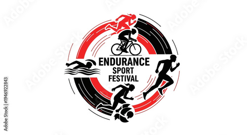 Endurance Sport Festival Featuring Swimming Running Cycling And Other Disciplines