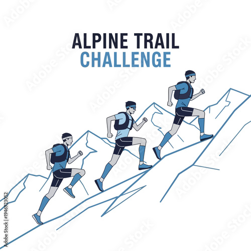 Energetic Athletes Ascending Alpine Peaks in a Competitive Trail Challenge