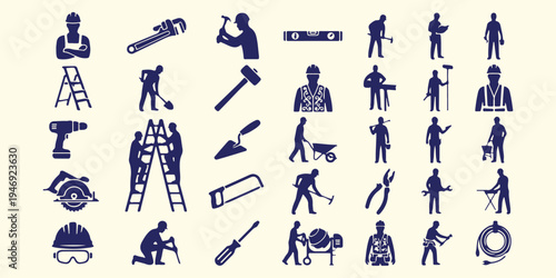 tool repair icons, mechanic equipment set, workshop vector, hand tool collection, construction clipart symbols, hardware bundle, tool illustration