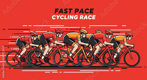 Energetic Cycling Race Depicts Speed And Competition With Dynamic Motion Illustration