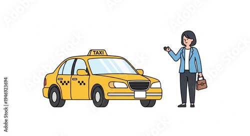 Man hailing a yellow taxi.