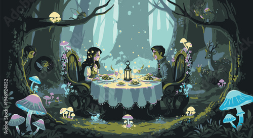 Fantasy Forest Dinner Party Gathering.