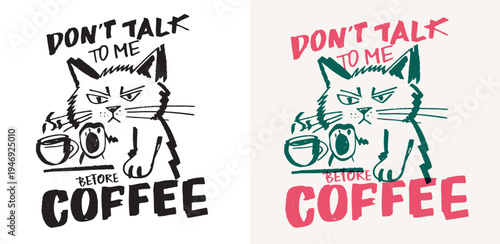 Fancy hand drawn doodle lettering quote about coffee lover. Lettering for t-shirt design, mug print, bag print, clothes fashion. 100% hand drawn vector image.