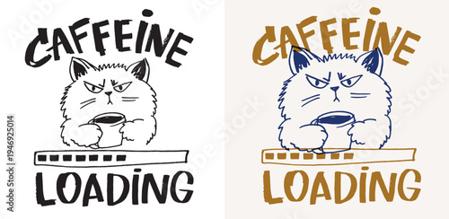 Fancy hand drawn doodle lettering quote about coffee lover. Lettering for t-shirt design, mug print, bag print, clothes fashion. 100% hand drawn vector image.