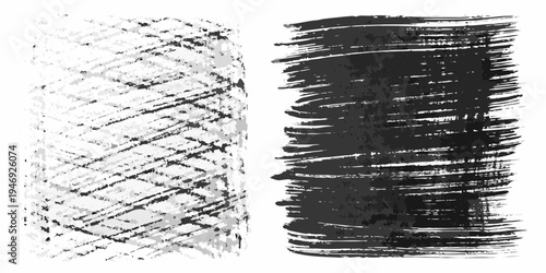 Two abstract brushstroke textures light and dark contrasts