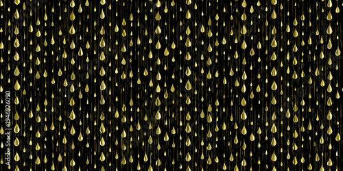 A dense pattern of golden teardrop shapes against a dark background