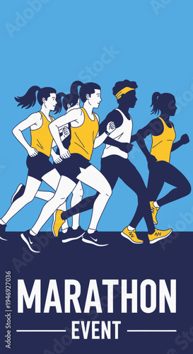 Energetic Runners Embark On The Marathon Route, Displaying Athleticism And Endurance During Event