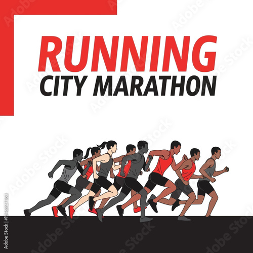 Energetic Runners Embark On The Urban City Marathon, Displaying Endurance And Competitive Spirit