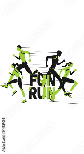 Energetic Runners Embarking On A Lively Fun Run Against A Vibrant And Dynamic Backdrop