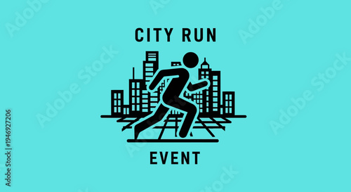 Energetic Silhouette Of Runner Participating In A City Run Event Competition