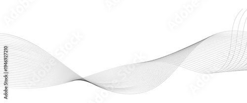 Thin line wavy background. Abstract black lines wave curve motion on white background vector. Abstract wave thin curved lines graphic for design.