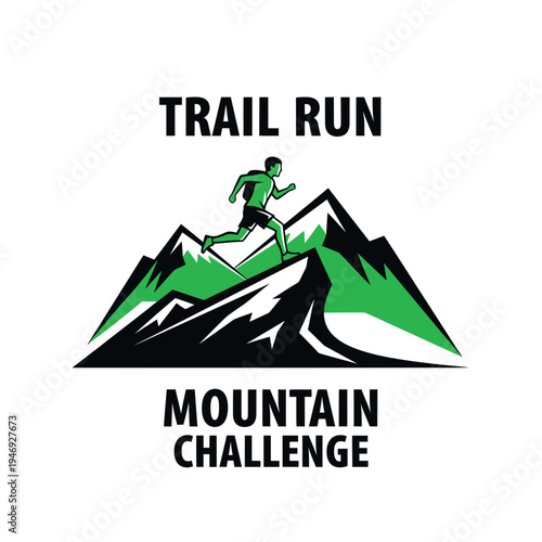 Energetic Trail Runner Navigating Challenging Mountain Terrain in a Dynamic Fitness Endeavor