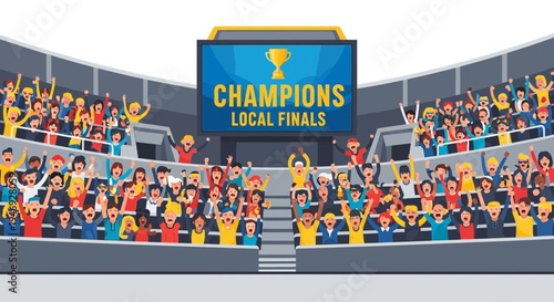 Enthusiastic Spectators Celebrating Victory At The Local Finals Championship