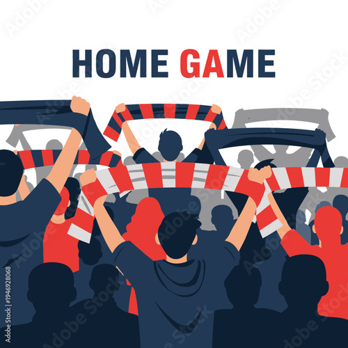 Enthusiastic Spectators Celebrating Victory: Depiction of a Live Sporting Event with Fans