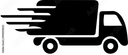 Monochrome Delivery Truck Vector