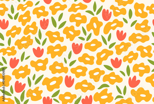 Springtime. Spring flowers seamless patern.