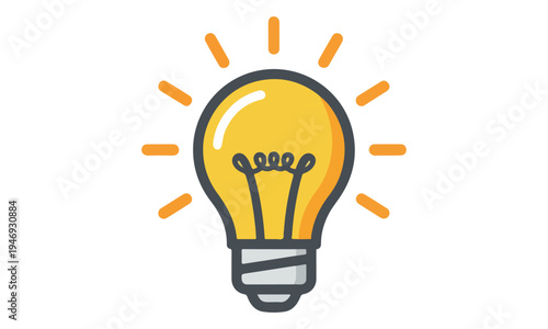 Glowing yellow light bulb icon representing idea and innovation