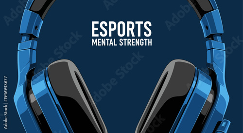 Esports Headphones Symbolizing Mental Fortitude In The Gaming World, Illustrated Vector
