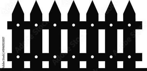 Black picket fence silhouette