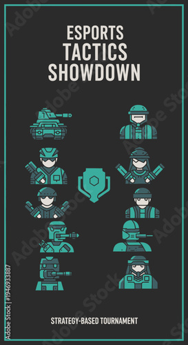 Esports Tactics Showdown: A Strategy-Based Tournament, Featuring Animated Soldiers and Tanks