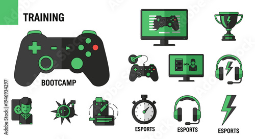 Esports Training Bootcamp: Conceptual Gaming Iconography For Modern Digital Designs