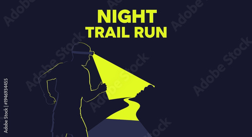 Evening Trail Running Adventure: Navigating Darkness with Headlamp Illumination