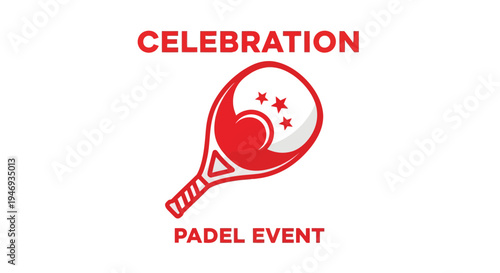 Exciting Padel Event Illustration, Featuring Celebration and Dynamic Sports Design