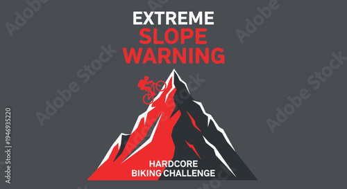 Extreme Slope Biking Challenge Illustration Depicting A Risky Mountain Biking Scenario