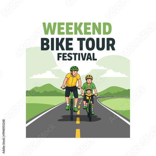 Family Bike Ride Adventure: Weekend Festival Promoting Outdoor Cycling Fun and Fitness
